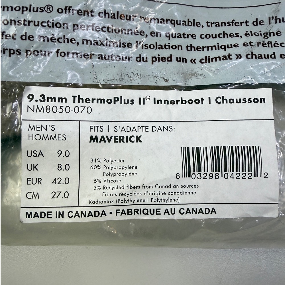 Sorel ThermoPlus II Innerboot Replacement Liner Mens 9 Maverick NM8050-070 NEW - Picture 2 of 9